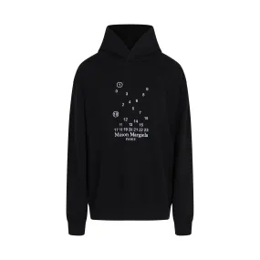 Scattered Numeric Logo Hoodie in Black