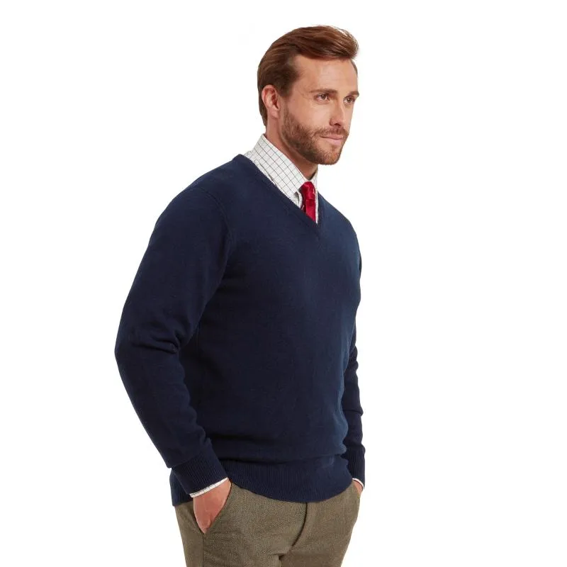 Schoffel Lewis Lambswool V Neck Mens Jumper - Navy