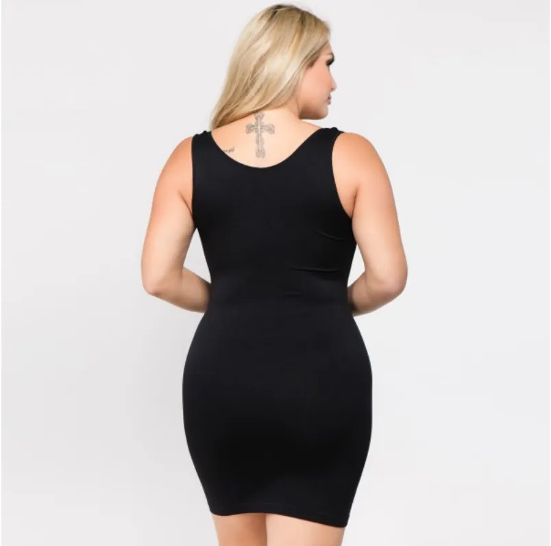 Seamless Slip Dress - Black