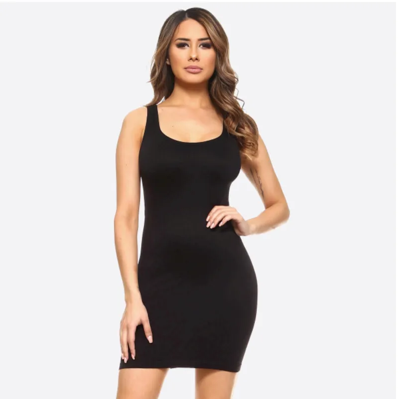 Seamless Slip Dress - Black