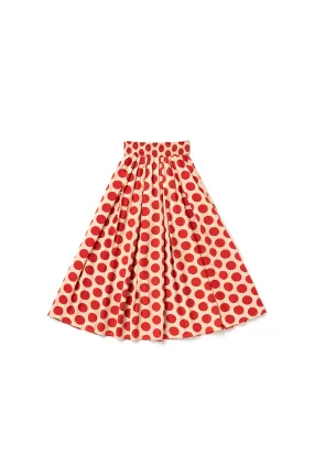 Smocked Waist MIDI Skirt - Big Dot