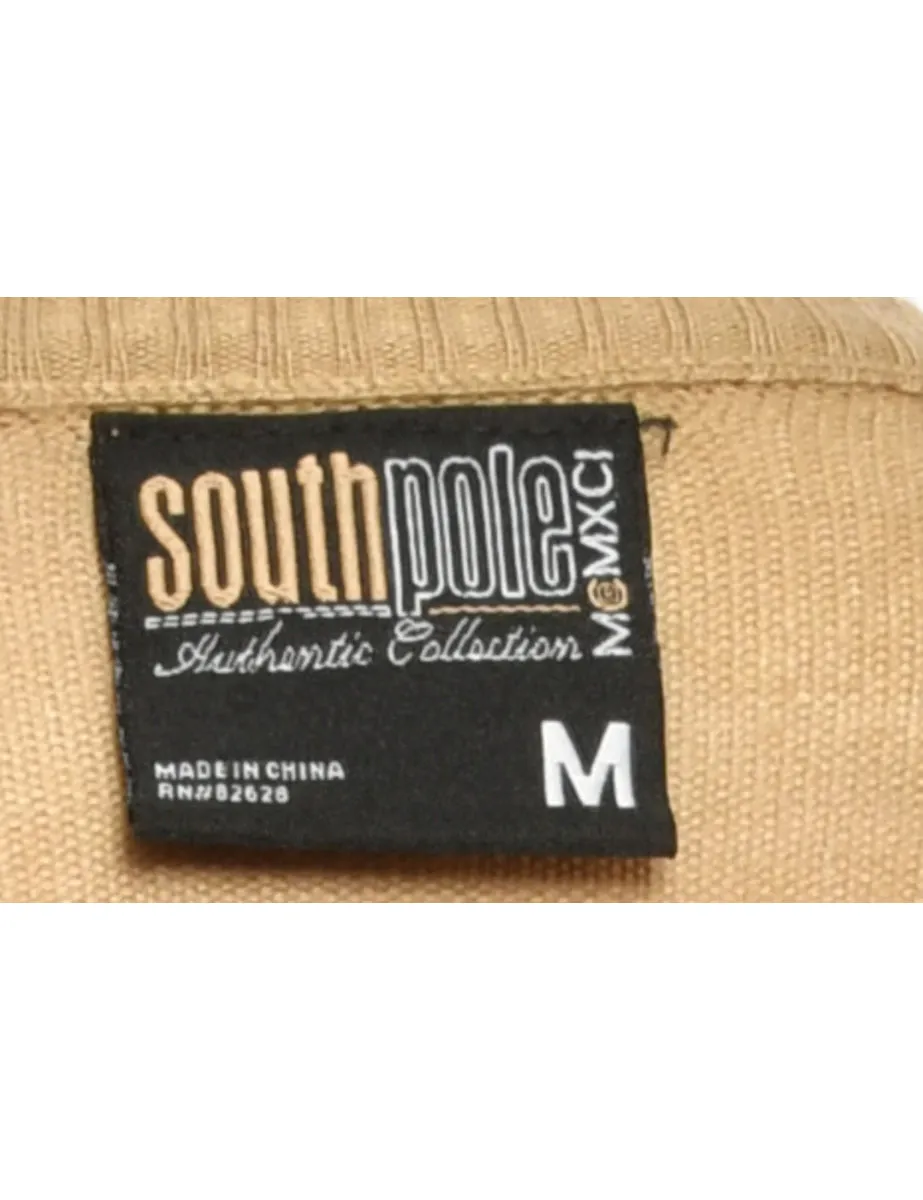 Southpole Y2K Argyle Brown Jumper - M