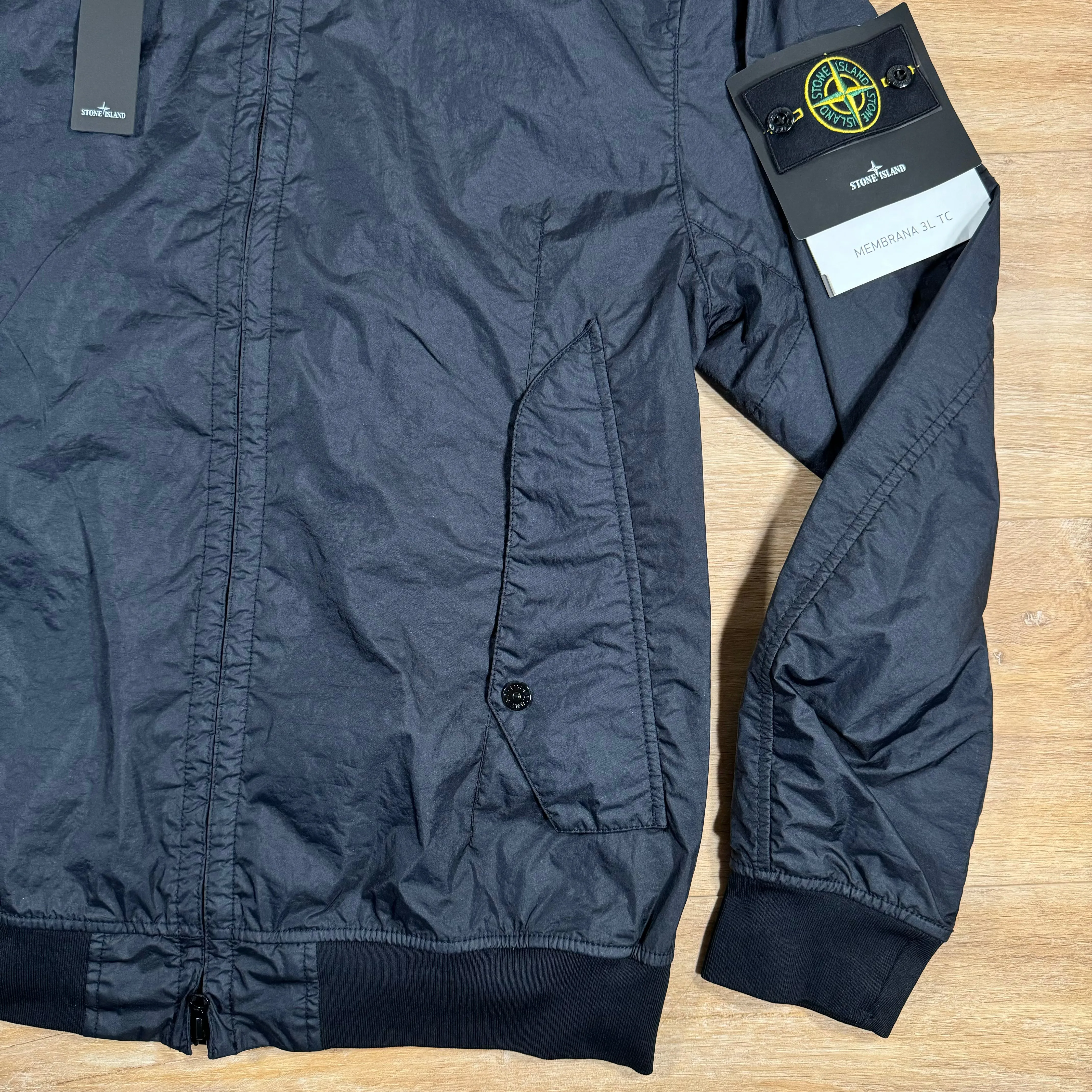 Stone Island Membrana 3L TC Bomber Jacket in Navy