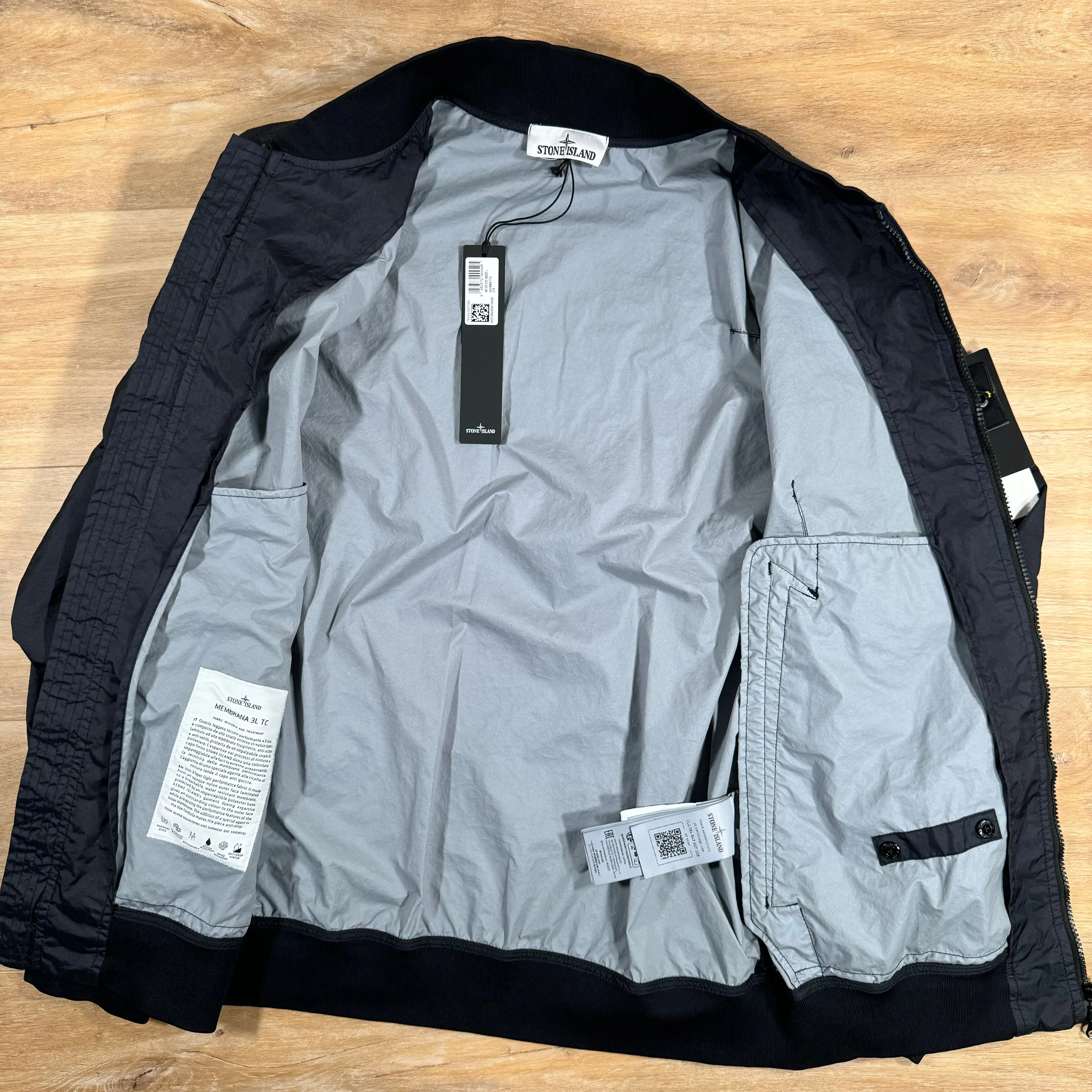 Stone Island Membrana 3L TC Bomber Jacket in Navy