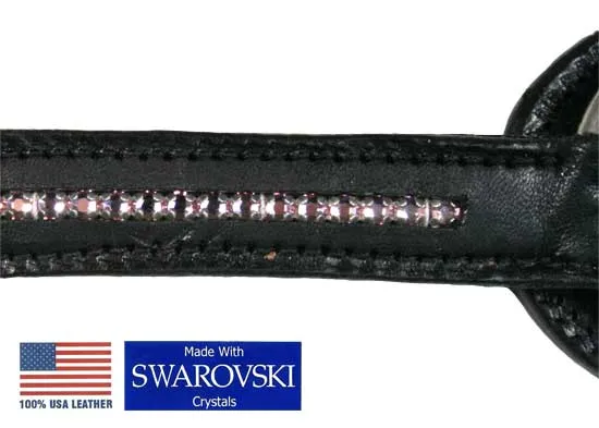 Tahoe Black Diamond Crystal Breast Collar USA Leather