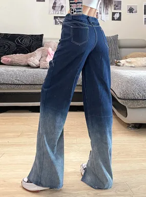 TastyHottie - GRADIENT IRREGULAR SPLIT HIGH WAIST JEANS