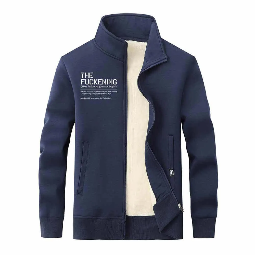 The Fuckening Stand Collar Zip Fleece Cardigan