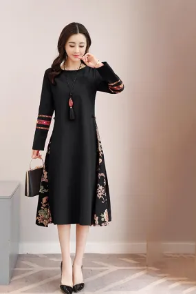 The new original design ethnic style Renaissance women's linen dress CYM364