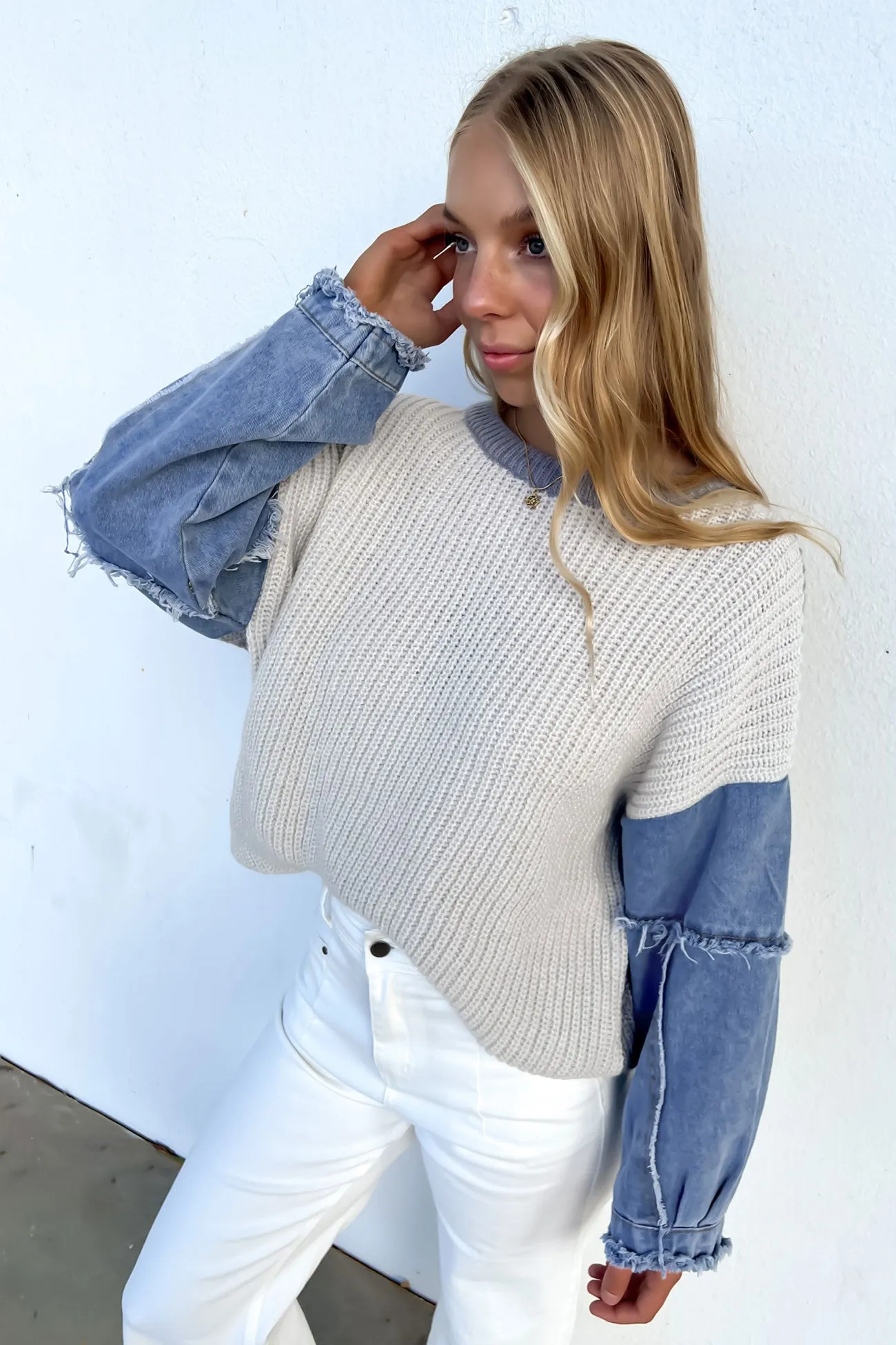 Vayla Knit Jumper Blue Grey