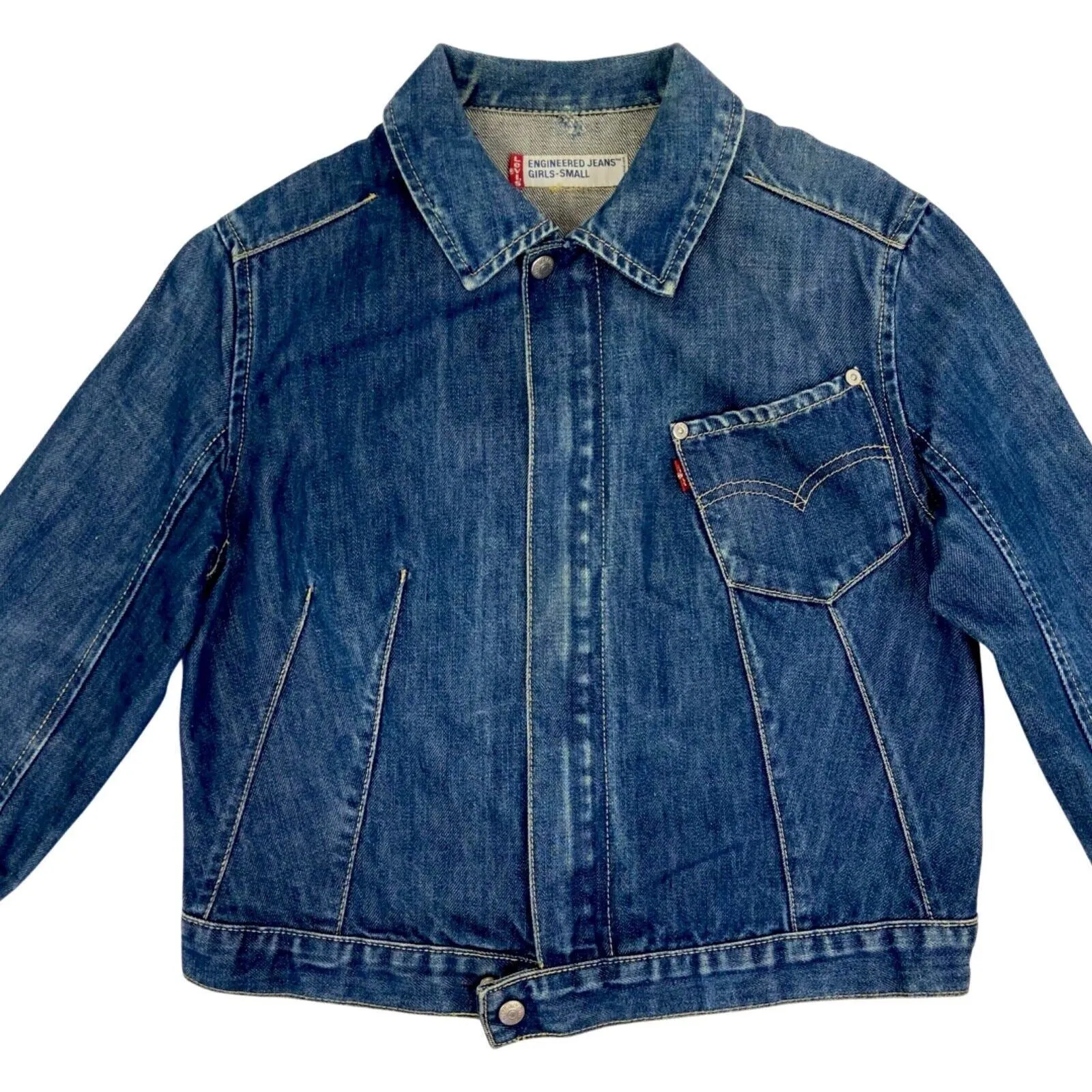 Vintage Y2K Levi’s Girls Engineered Jeans Denim Jacket 12 14 M