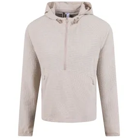 Womens Searsucker Quarter Zip Hoodie Wonder Taupe - SS23