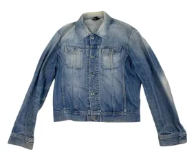 Y2K DIESEL LIGHT BLUE WASH FADED DENIM TRUCKER JACKET SIZE XL