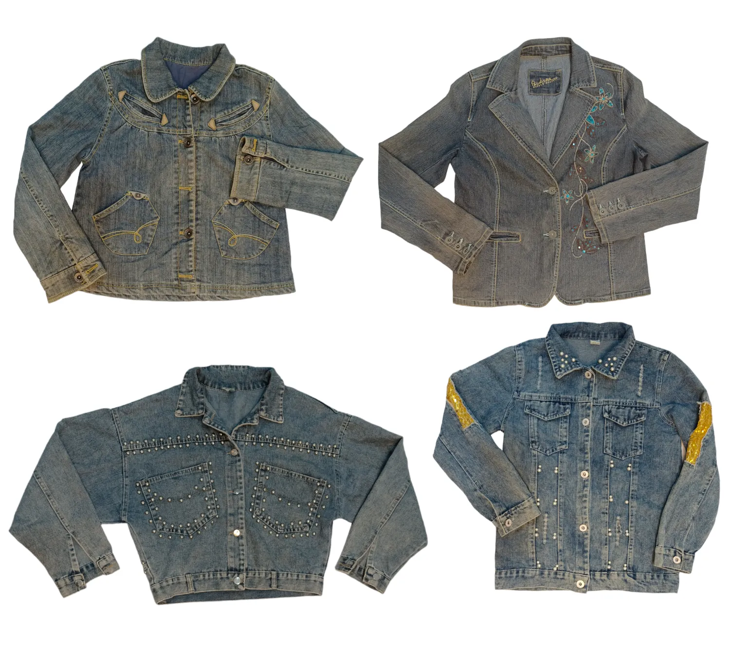 Y2K Dreamweaver: Retro Denim Jacket  🌟👚 (S-132)