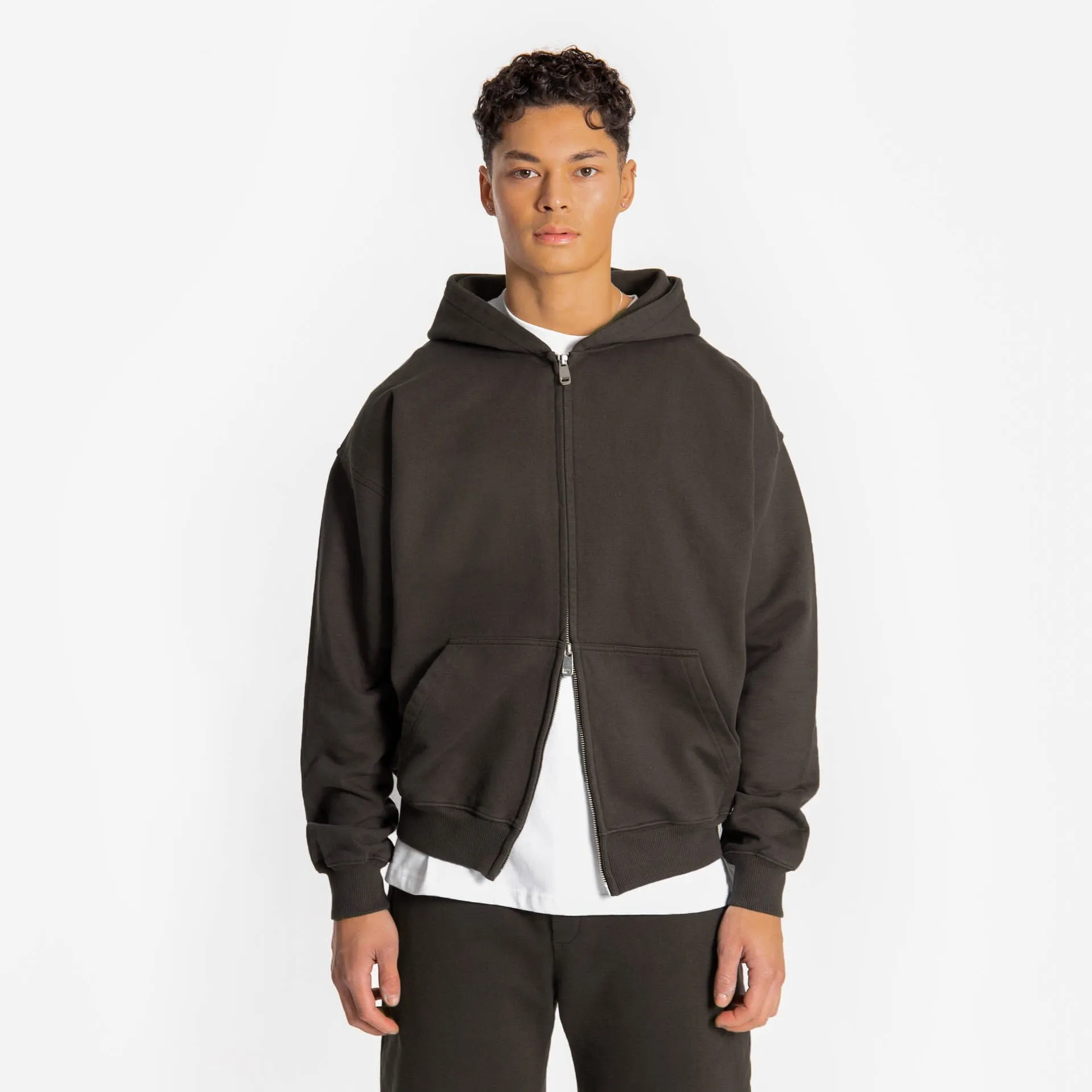 Zip Hoodie - Dark Mocha